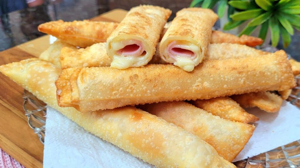 Enroladinho de Queijo e Presunto na Air Fryer